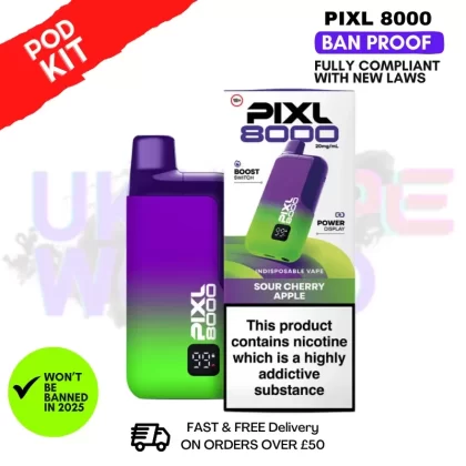 Sour Cherry Apple Pixl 8000 Puff Pod Kit