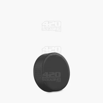 Ribbed Screw Top Plastic Caps w/ Foam Liner | 28mm – Matte Black – 250 Count