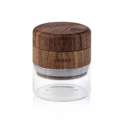 RYOT Wood GR8TR with Jar Body - color#Beech>Walnut~jar body#Clear>Black