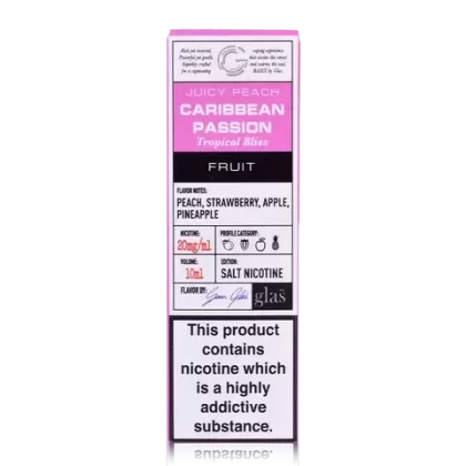 CARIBBEAN PASSION NICOTINE SALT E LIQUID BY GLAS BASIX 10ML – 10MG 20MG
