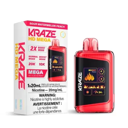 Kraze HD Mega – Sour Watermelon Peach - Eliquidsupply