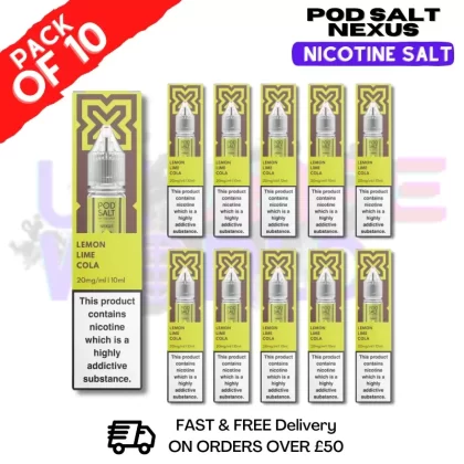 Lemon Lime Pod Salt Nexus Nic Salt Box Of 10