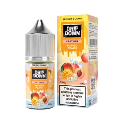 DRIP DOWN EDITION NIC SALT – MANGO PEACH ICE – 30ML (25MG-50MG) - Vapebazaar Pk