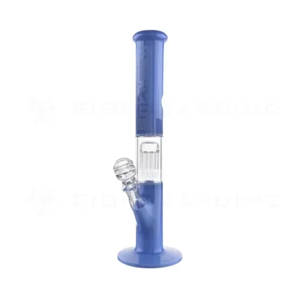 Pure Glass | 10-Arm Tree Perc + Splash Guard Straight Water Pipe | 16″ – 14mm – Periwinkle
