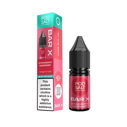 Strawberry Raspberry Nic Salt E-Liquid by Pod Salt Bar X - 5 mg - Low Strength