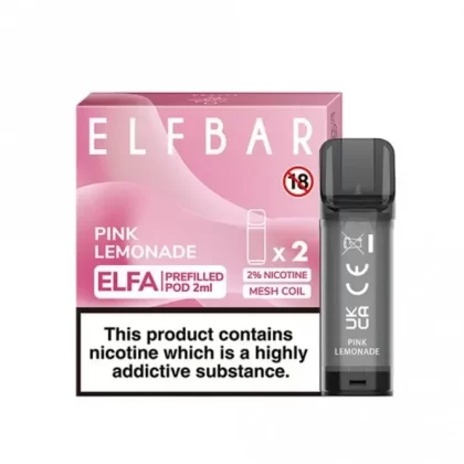 Elf Bar Elfa Pink Lemonade Nic Salt E Liquid Pods – Elfa Series (2 x 2ml)