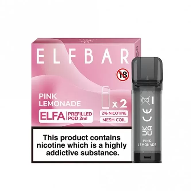Elf Bar Elfa Pink Lemonade Nic Salt E Liquid Pods – Elfa Series (2 x 2ml)