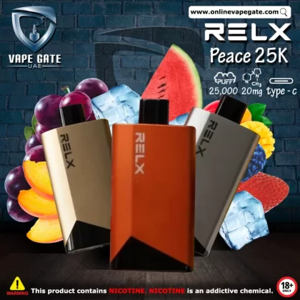 Relx Peace 25K Rechargeable Disposable Vape (25,000 Puffs) - Cherry Ice / 20 mg