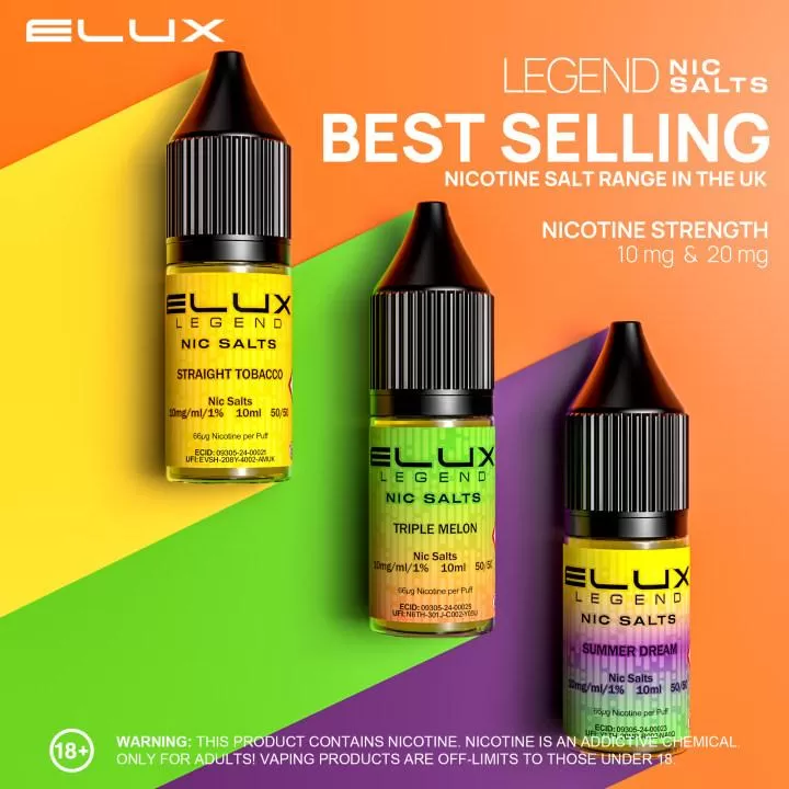 Elux Legend Nic Salts E-Liquid - Banana Ice / 20mg - Image 2