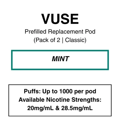 Vuse eLiquids – Mint – Prefilled Replacement Pods – Pack of 2