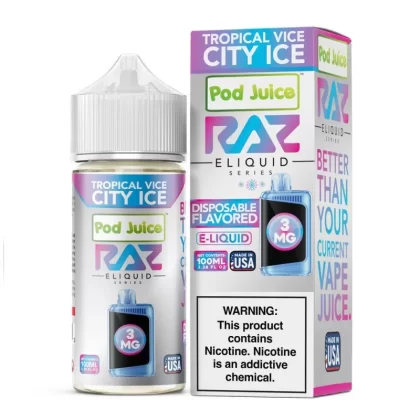 RAZ x Pod Juice Synthetic E-Liquid 100ml - Spearmint / 12mg - Skullvaping