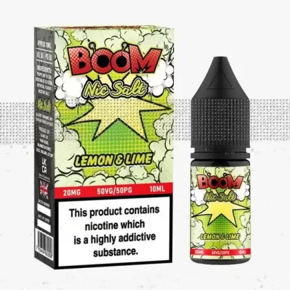Lemon & Lime Boom Nic Salt E Liquid 10ml | 10mg & 20mg | 50/50 VG/PG