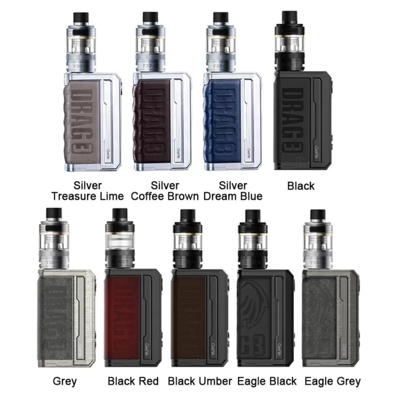 VOOPOO Drag 3 TPP-X 177W Mod Kit - Silver-Treasure Lime - Image 2