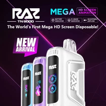 Geek Vape RAZ TN9000 5% Disposable - Flavor#Strawberry Ice>Blue Raz Ice>Triple Berry Ice>Dragon Fruit Lemonade>Cactus Jack>Miami Mint>Night Crawler>Strawberry Shortcake>Cherry Lemon>Blueberr