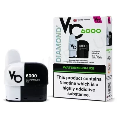 Watermelon Ice Vapes Bars Diamond 6000 Refill Pack