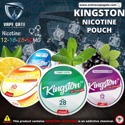 Kingston Nicotine Pouches - 12 mg / Fresh Mint, 12 mg / Blue Raspberry Ice
