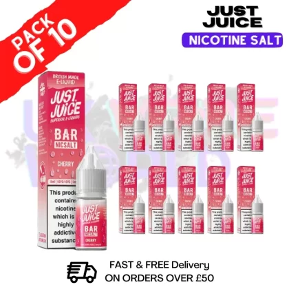Cherry Just Juice Nic Salt Box Of 10 – ONLY £17.99
