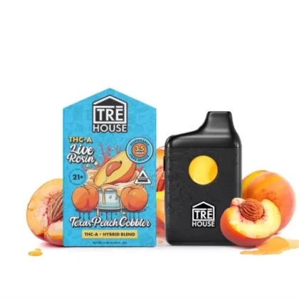Tre House THC-A Live Rosin Vaporizer – 3500mg - Strain#Blueberry Slushie (I)>Texas Peach Cobbler (H)>Grape Guava Punch (S) (273EAD)