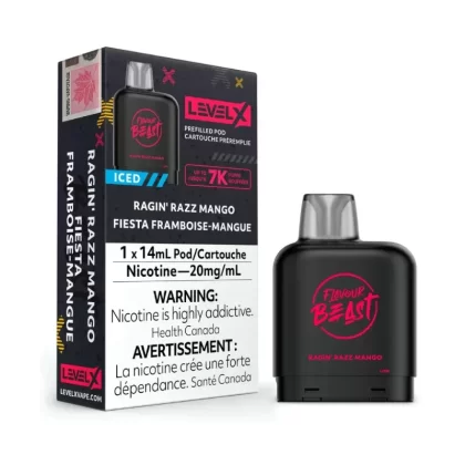 Level X Ragin’ Razz Mango Iced Flavour Beast Pod