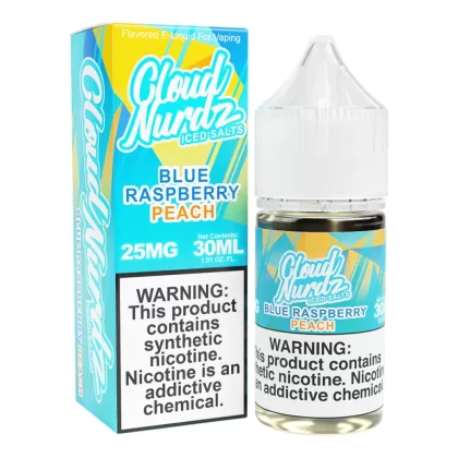 PEACH BLUE RAZZ – CLOUD NURDZ SALTS – 30ML - Vape Product