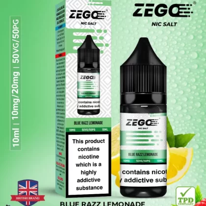 Zego Blue Razz Lemonade Nic Salt Vape Juice - 10 Pack - 10mg