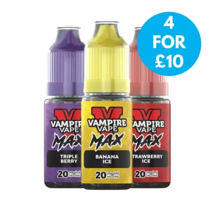 Vampire Vape Max Nic Salt 20mg (2%) - Banana Ice, Blueberry Pear; Vape Product