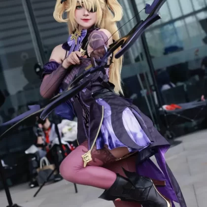 Prinzessin Investigator Fischl Cosplay Costume - Purple Electro Dress