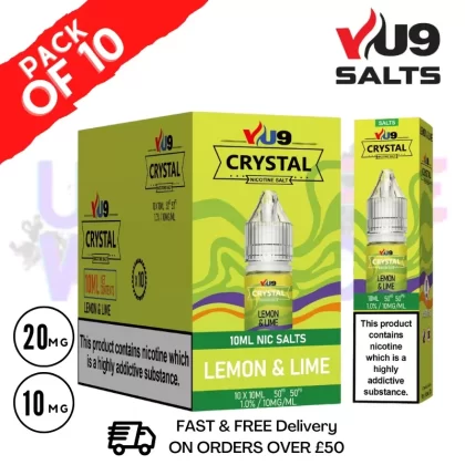 Lemon Lime VU9 Crystal Nic Salt Box Of 10