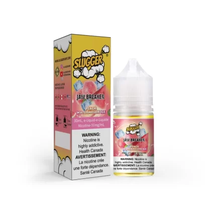 Slugger Jaw Breaker Series Peach Watermelon Ice – 30ml Nic Salt - Vapebazaar Pk