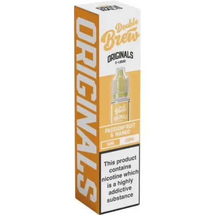 OHM BREW DOUBLE BREW ORIGINALS PASSIONFRUIT MANGO 10ML NIC SALT E-LIQUID