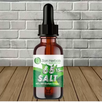 Zion Herbals 65 Salt 65% Liquid Kratom Extract 15ml - size#Single Bottle>Full Case (20ct) - OUT OF STOCK (80EA61)