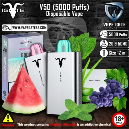 IGNITE - V50 (5000 Puffs) Disposable Vape - 20 mg / Watermelon Ice