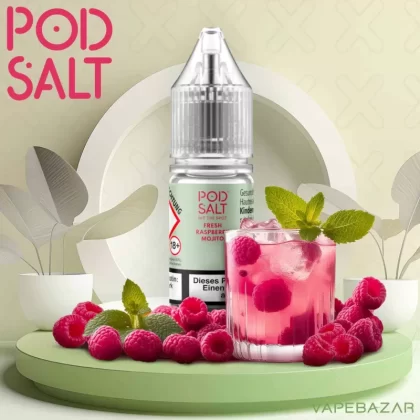 Pod Salt X Nikotinsalz Liquid – Fresh Raspberry Mojito - 20mg/ml, 10mg/ml