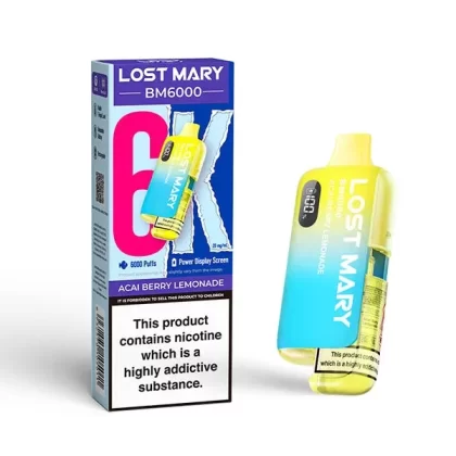 Acai Berry Lemonade Lost Mary BM6000 Big Puff – 6000 Puffs (5 or 10 Packs)