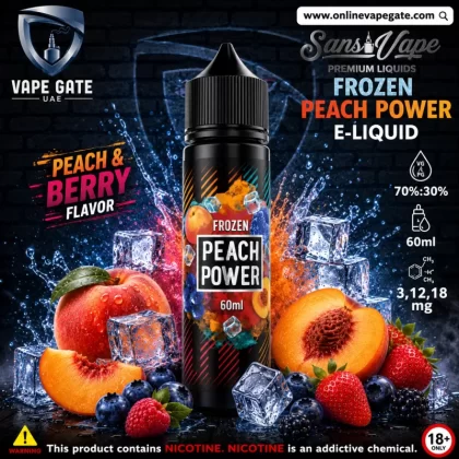 Frozen Peach Power E-Liquid - Sam Vapes