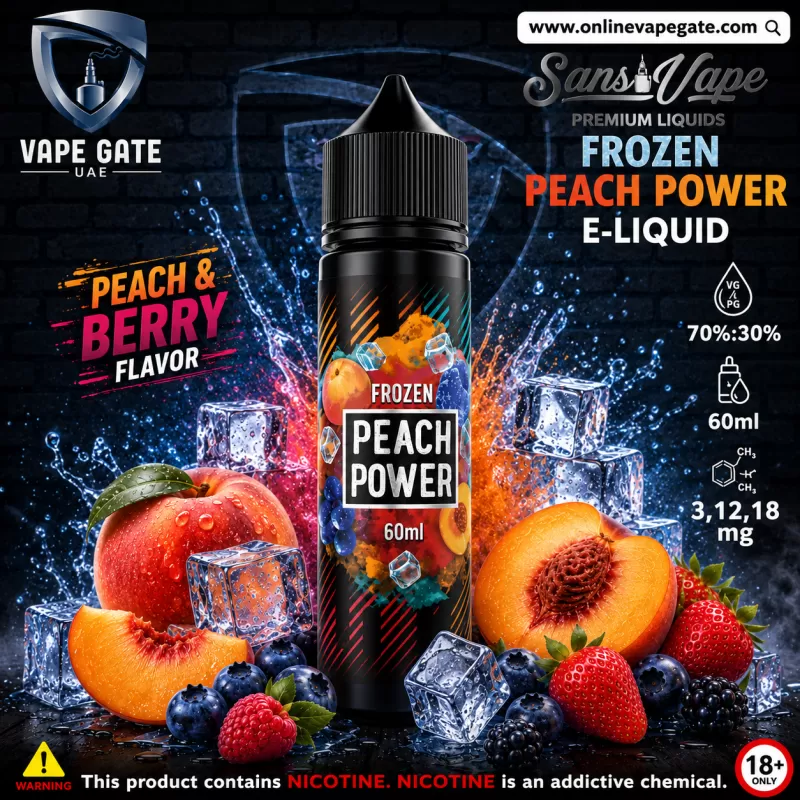 Frozen Peach Power E-Liquid - Sam Vapes