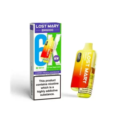 Cherry Peach Lemonade Lost Mary BM6000 Big Puff – 6000 Puffs (5 or 10 Packs)