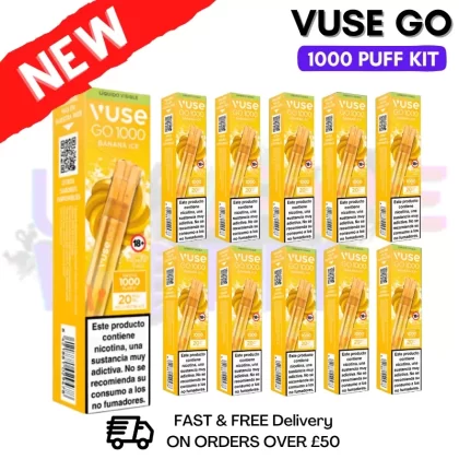Vuse Go 1000 Banana ICE Box Of 10 – £19.99