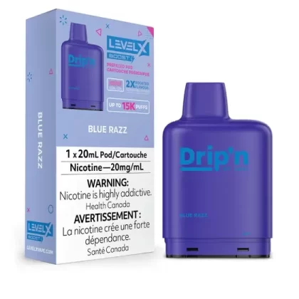LEVEL X DRIP’N BOOST POD 20ML – BLUE RAZZ