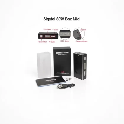 Sigelei 50W VR2 Box Mod 18650 Pantalla OLED Carga USB - Fumotvapemexico