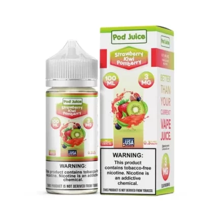 Pod Juice Strawberry Kiwi Pomberry Tobacco Free Nicotine E-Juice 100ml - Eliquidsupply