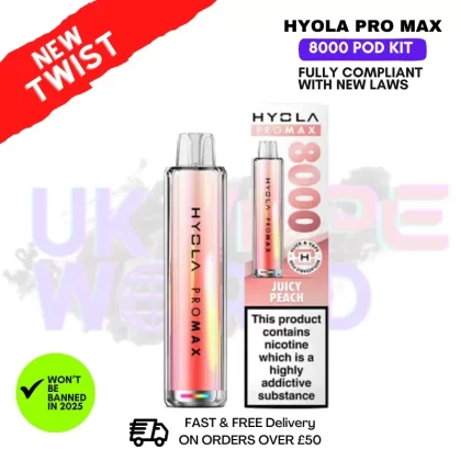 Juicy Peach Hyola Pro Max 8000 Puff Prefilled Pod Kit