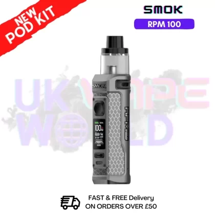 Matte Gun Metal Smok Rpm 100 Pod Kit + Free Nic Salt