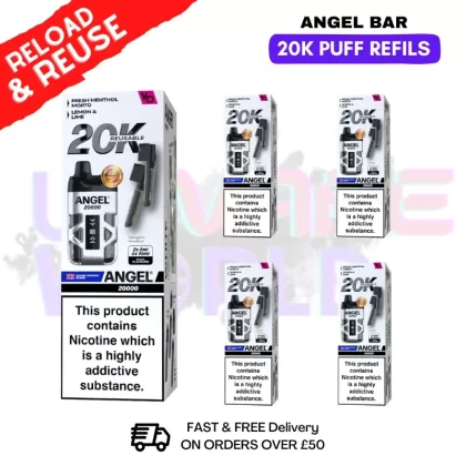 White edition Angel Bar 20K REPLACEMENT PODS Box Of 5