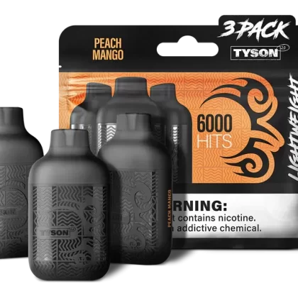 PEACH MANGO TYSON 2.0 VAPE Lightweight 3 Pack - Huffvape