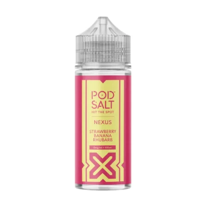 Pod Salt Strawberry Banana Rhubarb 100ml Vape Juice By Nexus - O Nic Shots