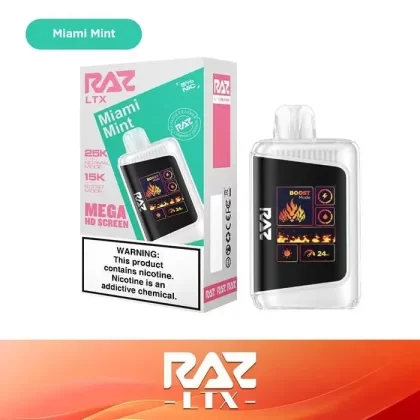 Raz Vape Miami Mint - Pack Count#Single Pack~Flavor#Miami Mint~Nicotine#50MG