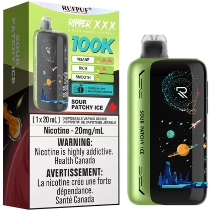 RUFPUF RIPPER XXX 100K Disposable Vape – Sour Patchy Ice