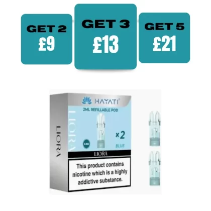 Hayati Liora Refilleable Replacement Pods (Pack of 2) - £4.99 or 2 for £9 - Blue