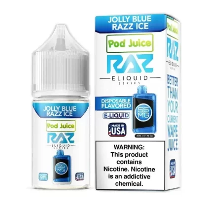 Pod Juice X RAZ Salts | Jolly Blue Razz Ice - Nicotine#20mg>35mg>55mg